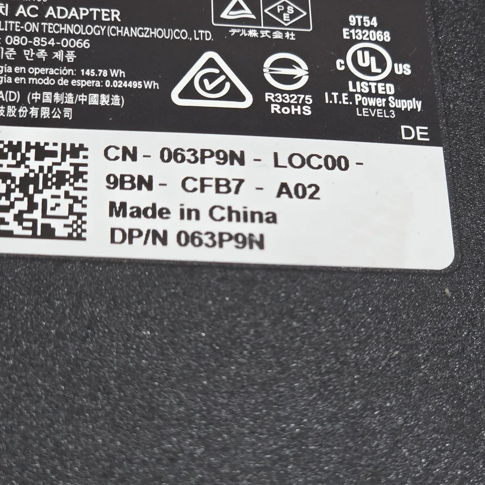 Genuine OEM Dell 130W Laptop Charger AC Adapter LA130PM190 063P9N 19.5V 6.7A...